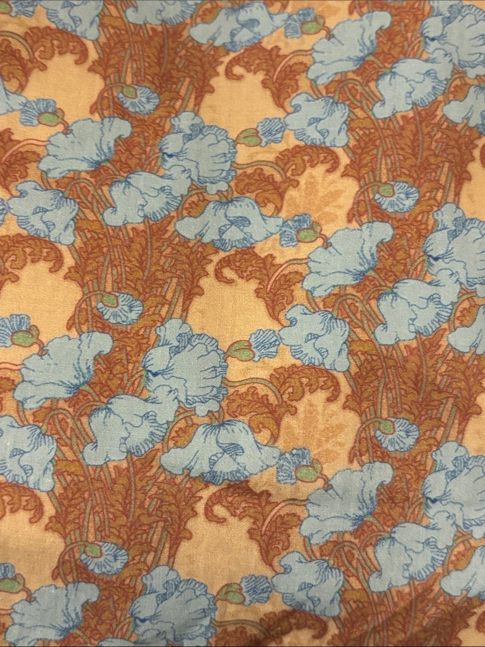 TUCKERNUCK Brown & Light Blue Floral Puff-Sleeve Southern Preppy Resort Dress L - Picture 7 of 7